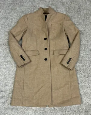 J Crew Regent Blazer Womens 0 Petite Wool Camel Lined Long Jacket Preppy thumbnail 1