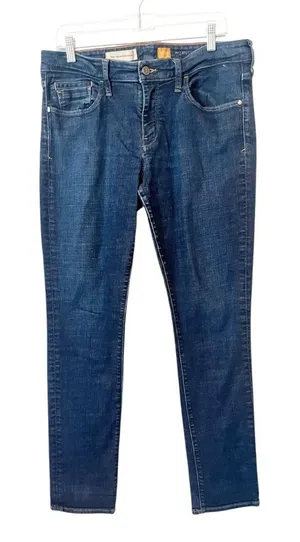 Anthropologie Pilcro and the Letterpress Stet Dark‎ Wash Jeans Size 12/32 thumbnail 1