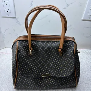 Bosalina y2k monogram bowler satchel bag Black/Tan classic print preppy casual thumbnail 5