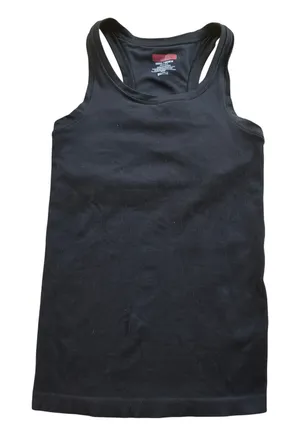 Spanx Women Black Ribbed Racerback Tank Top Small Medium Slim Fit Scoop Neck thumbnail 1