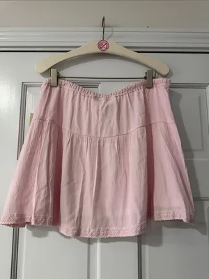 No Boundaries Light Pink Women's Peplum Tiered Mini Skirt Size L thumbnail 9
