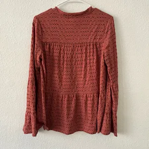 Pleione Terracotta Peplum Blouse Peasant medium‎ Anthropologie thumbnail 4