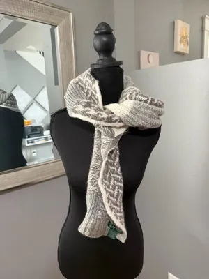 Lauren Ralph Lauren Patchwork Wool Mohair Blend Knit Scarf thumbnail 5