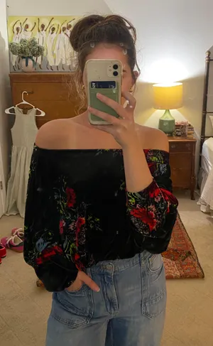 Free People Velvet Slouchy Bodysuit thumbnail 1