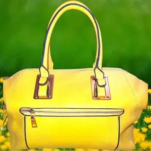 Beautiful yellow satchel purse with shoulder straps!! thumbnail 3