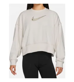 Nike Logo Sportswear Cream Crewneck thumbnail 1