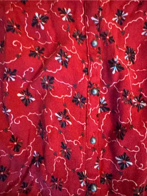 Free People Debby Dot Romper Red Floral Short Sleeve Button Front - Size M EUC thumbnail 4