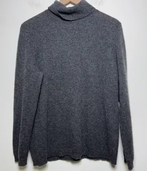 Charter‎ Club Women 100% Cashmere Sweater Large Gray Turtleneck Old Money thumbnail 1