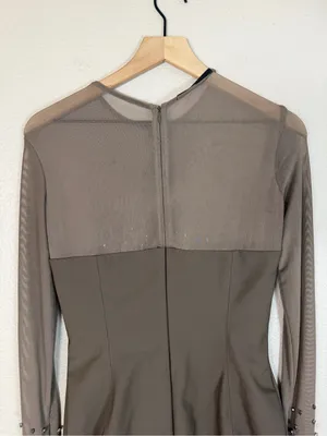 House Of CB Matrush Taupe Crystal Embellished Mini Dress size Small $299 thumbnail 11