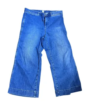 Gap High Rise Wide Leg Crop Jeans Medium Indigo Denim Size 16/33 thumbnail 1