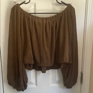 Fashion On Earth Beautiful Brown Off-Shoulder Blouse thumbnail 3