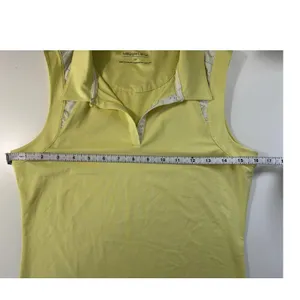 Maggie Lane Sleeveless Golf Polo‎ Top Yellow Paisley Preppy Country Club SP thumbnail 3