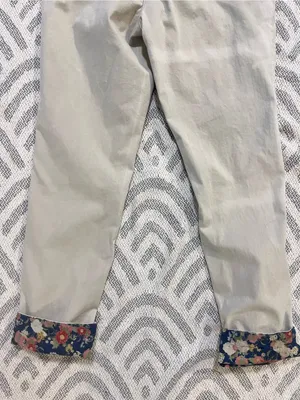 ANTHROPOLOGIE // CHINO Khaki Relaxed Floral Patched Distressed Chino Pants 28 thumbnail 6