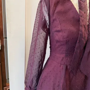ModCloth Women’s Burgundy Long Sleeve Dress Size 6 thumbnail 4