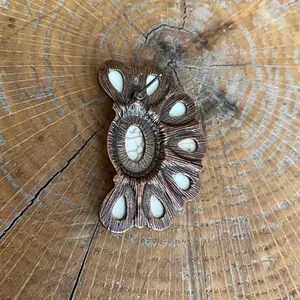 Faux White Buffalo Half Cluster Earrings thumbnail 3