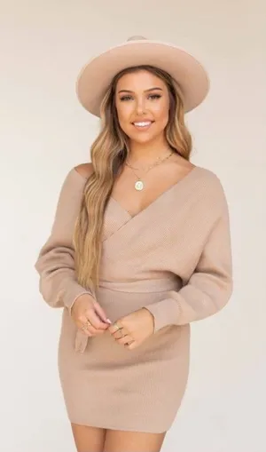 ✨ Sol Brown Long Sleeve Sweater Dress✨ thumbnail 1