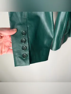 Chadwicks Vintage Y2K Deep Green 100% Leather Blazer Tailored Capsule Classic thumbnail 12