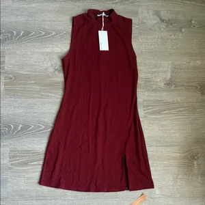 NEW REFORMATION Skylar Knit Mini Dress - Chianti Small thumbnail 2