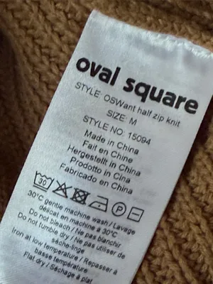 Oval Square Oswant Half Zip Knit. Size M Tan Size M thumbnail 5
