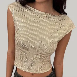 Princess Polly Sequin Open Back Top thumbnail 1