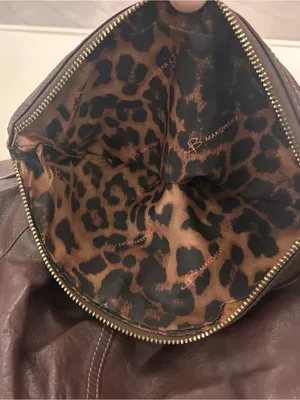 Bag Brown Leather Bag with Gold Hardware-leather! thumbnail 6