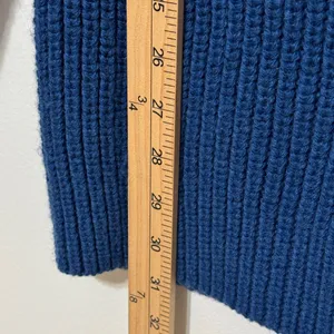 ZARA Wool Blend Sweater Size Medium Blue Tunic Length Knit thumbnail 8