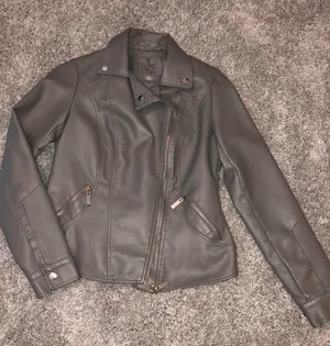 Gray Leather Jacket Size XS thumbnail 1