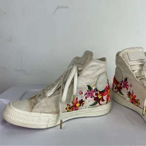 Converse X PatBo Floral High Top Sneakers Sz 5 Lace Up Embroidered thumbnail 10