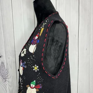 Designers Originals Studio Christmas Sweater Vest Size S Snowman Vintage thumbnail 8