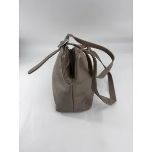 Bill Blass Studio Taupe Leather Shoulder Bag Multi Compartment Silver Buckle thumbnail 2