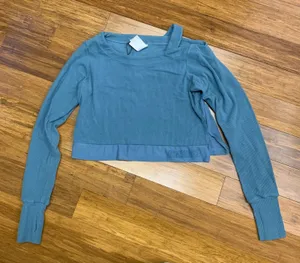 Gymshark Ribbed Long Sleeve Top Womens Size Medium‎ Cutout Thumb Hole Athletic thumbnail 1