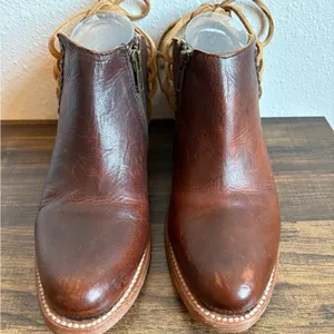 Freebird by Steven Jojo Brown Leather Ankle Boots thumbnail 4