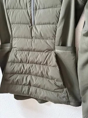 Lululemon Down For It All Pullover Jacket Dark Olive Size 6 Run Outdoor Winter thumbnail 3