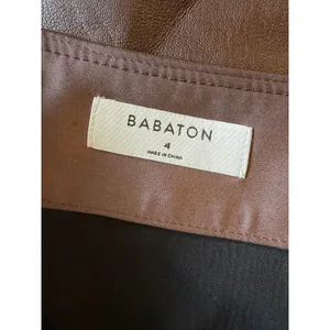 Babaton Aritzia Vicinity Brown Vegan Faux Leather Wrap Mini Skirt Size 4 95100 thumbnail 4