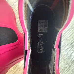 Barbour women Bright pink Rain Boots size 4 equivalent to size 6 women thumbnail 4