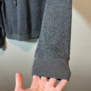Aerie Women's Charcoal‎ Gray Boucle Fleece Pullover Hoodie Sweatshirt Large thumbnail 5