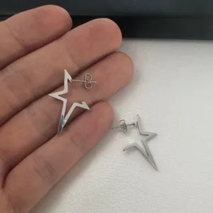 Pentagram Star Stud Earrings for Men Women Streetwear Punk Hip Hop Unisex Style thumbnail 4
