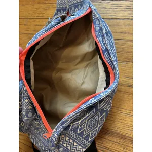 KAVU Rope Sling Bag Womens Blue White Aztec Pattern Canvas Crossbody Backpack thumbnail 7