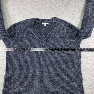 ORVIS‎ V Neck Chenille Knit Sweater Women XL Blue Marled Long Sleeve Cozy Casual thumbnail 6