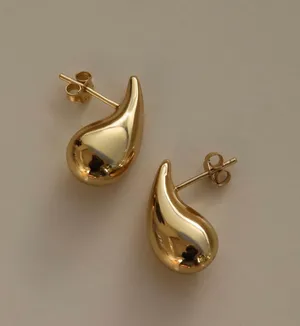 Gold Teardrop Earrings thumbnail 2
