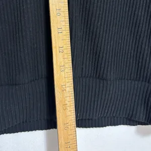 Alo Yoga Muse Hoodie Black Ribbed Knit Cropped‎ Athleisure Pullover Sporty M thumbnail 6