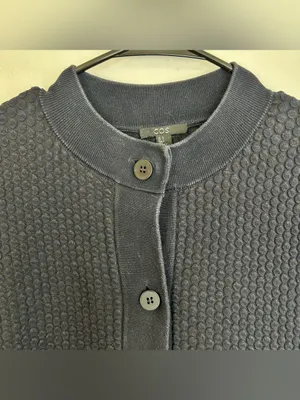 COS Textured Oversized Button Front Swing Navy Blue Large Cardigan Sweater Small thumbnail 10