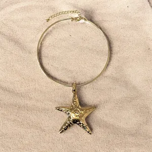 Nordstrom New Bijoux Envie 14K Gold Starfish Beach Statement Necklace thumbnail 2