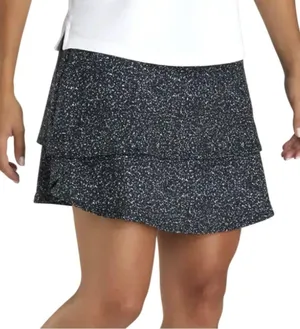 FootJoy Women’s Performance Layered Skort Skirt Pull On Golf in Black Speckled M thumbnail 1