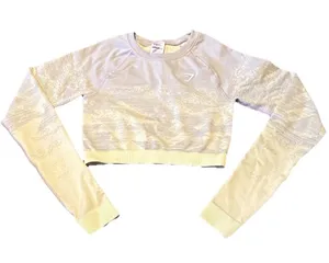 Gymshark Adapt Ombre Seamless Long Sleeve Top in Sage and Light Yellow Sz Small thumbnail 1