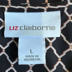 Liz Claiborne Black Diamond Print Floral‎ Sleeveless Top - Size L thumbnail 4