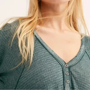 Free People Citrine waffle thermal cotton Top thumbnail 3
