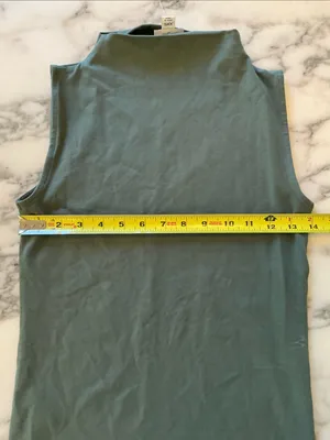 NWT J.Crew Stretch cotton-blend mockneck tank top Topiary green Size XXS - LINE thumbnail 5