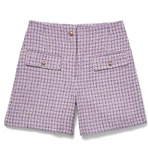Loft high-waisted purple shorts thumbnail 4