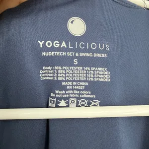 Yogalicious Swing Dress Womens S Navy Blue Nudetech Pleated Tennis Preppy thumbnail 4